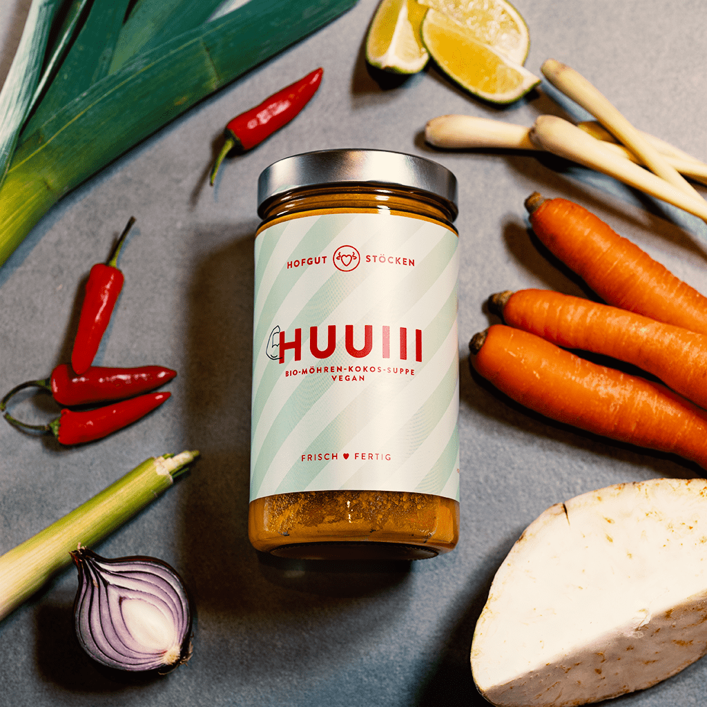 HUUIII – Bio-Möhren-Kokos-Suppe – vegan