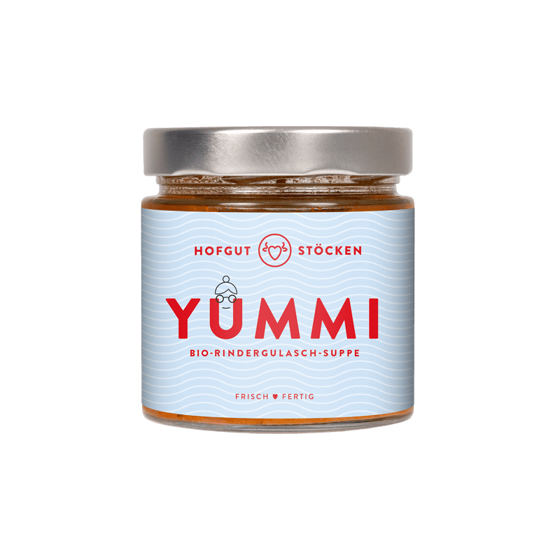 Bio-Fertigmahlzeiten | YUMMI Bio-Rindergulasch-Suppe Frisch und Fertig für 1 Person | HOFGUT STÖCKEN