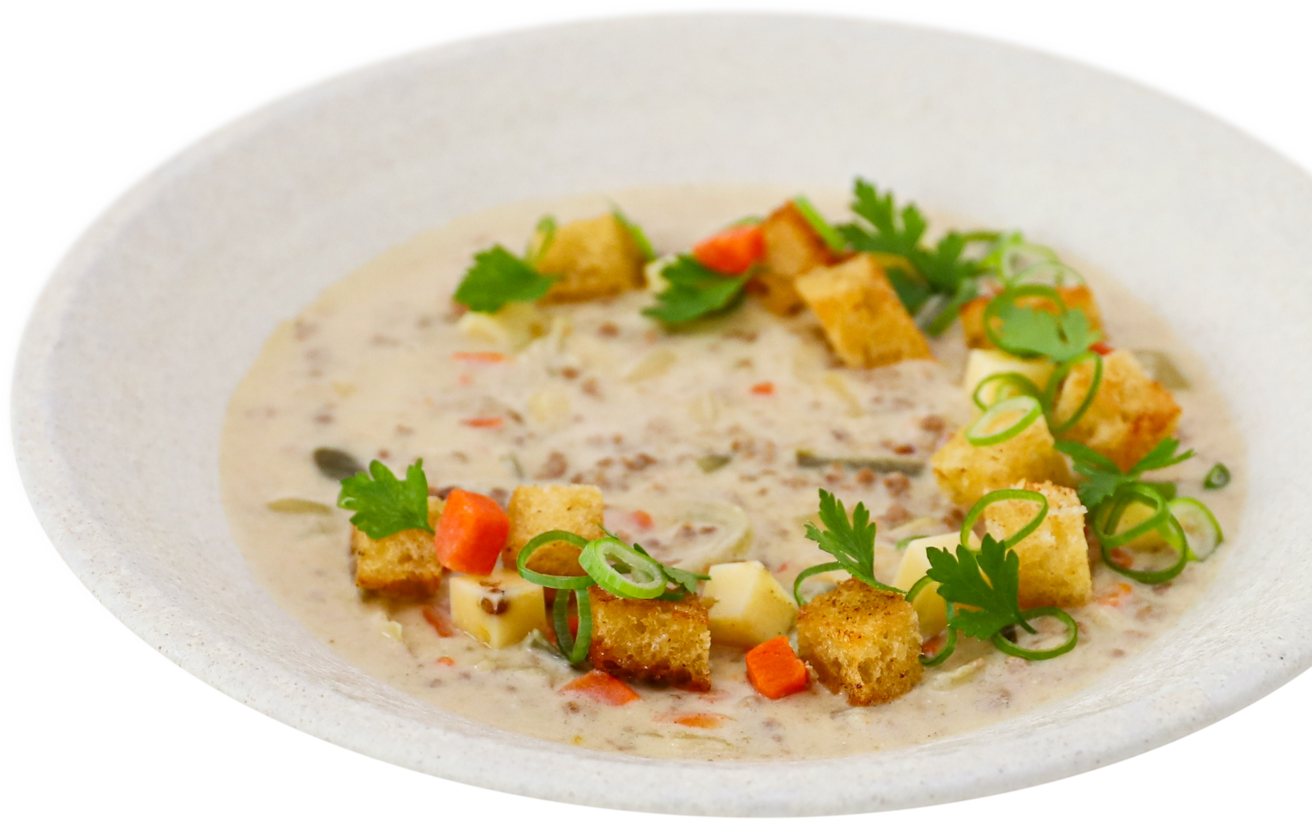 OHOOO – Bio-Rinderhack-Lauch-Käse-Suppe