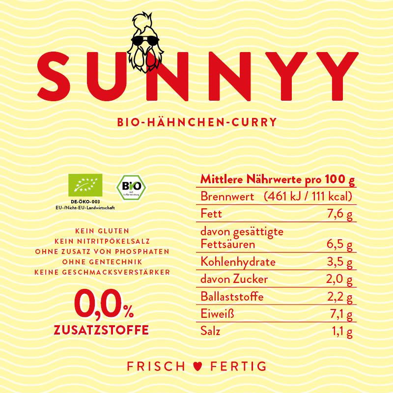 SUNNYY - Bio-Hähnchen-Curry