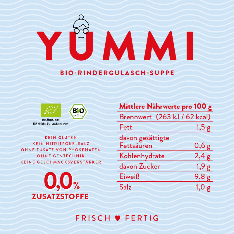 YUMMI - Bio-Rindergulasch-Suppe