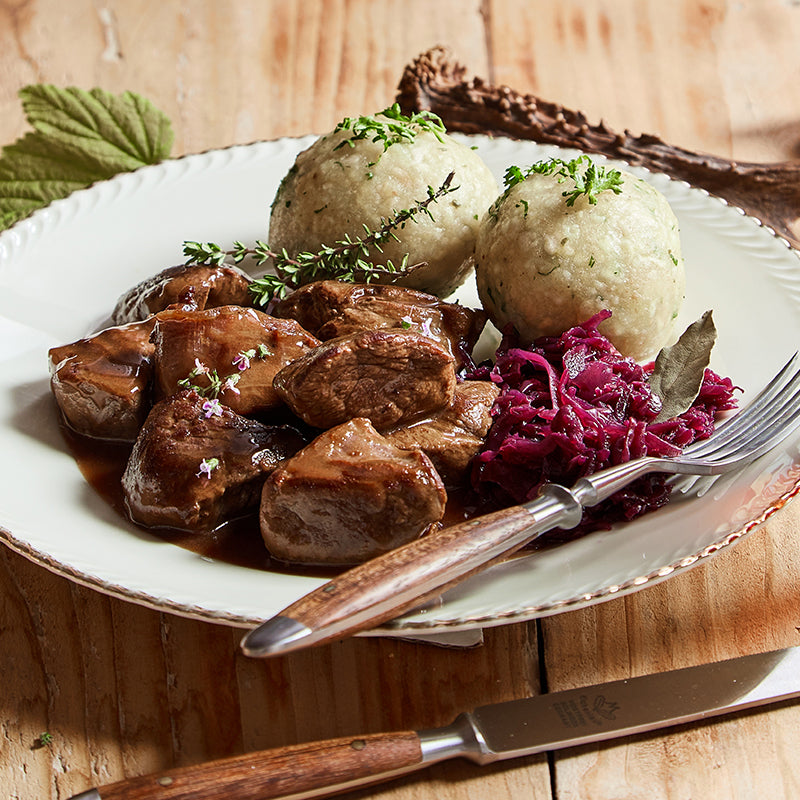 HALALI - Hirschgulasch mit Bio-Waldpilzen