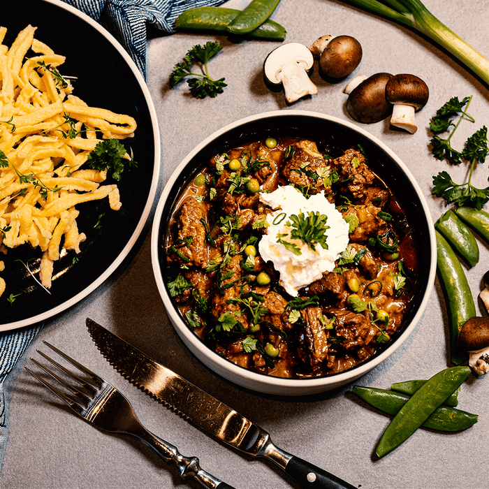 JUPPIE – Bio-Rinder-Rahmgeschnetzeltes | Bio-Fertiggericht | HOFGUT STÖCKEN