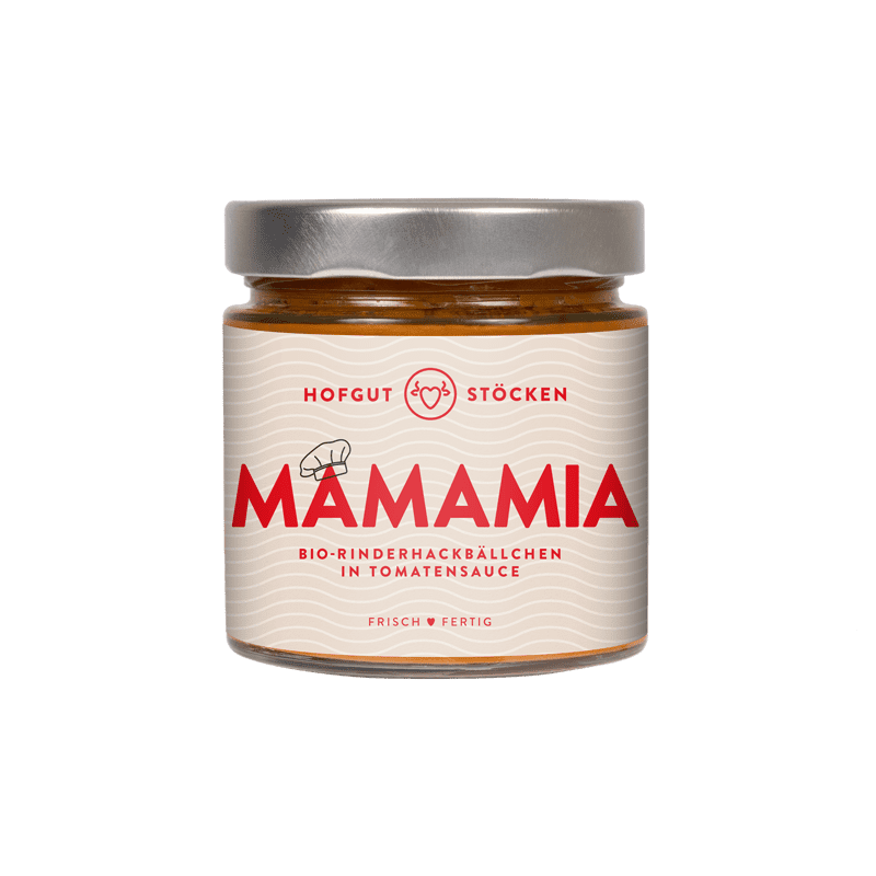 Bio-Fertigmahlzeiten | MAMAMIA Bio-Rinderhackbällchen in Tomatensauce Frisch und Fertig für 1 Person | HOFGUT STÖCKEN