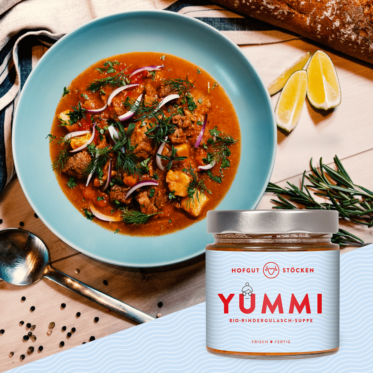 YUMMI - Bio-Rindergulasch-Suppe